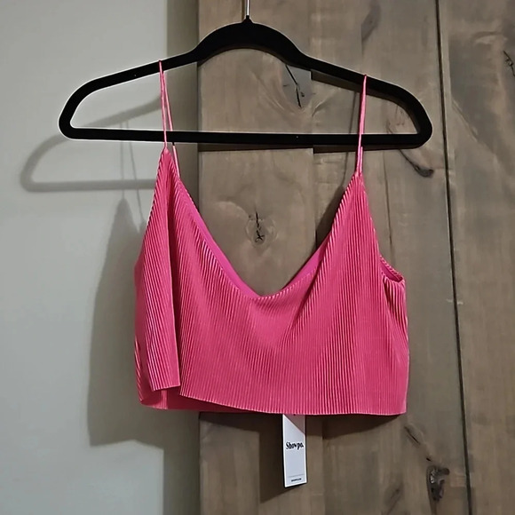 Showpo ELOWEN PLISSE CROP Top Pink Size US 8 NWT - Picture 5 of 9